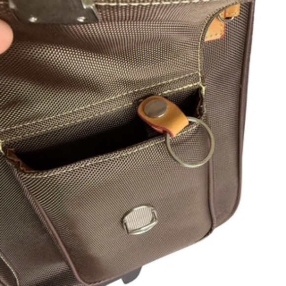 NWT Franklin Covey Morgan Triple Gusset Wheeled Canvas Case Brown/Tan - Picture 8 of 13